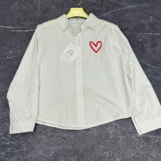 w41-0323 Рубашка женская однотонная с эмблемой, стандарт (до 48), 1 шт