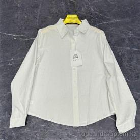 w41-0326 Рубашка женская однотонная с длинными рукавами, стандарт (до 48), 1 шт