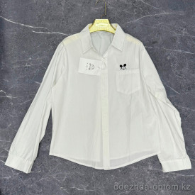 w41-0327 Рубашка женская однотонная с длинными рукавами, стандарт (до 48), 1 шт