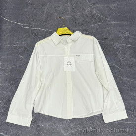 w41-0328 Рубашка женская однотонная с длинными рукавами, стандарт (до 48), 1 шт