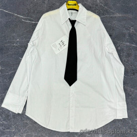 w41-320 Рубашка женская однотонная с галстуком, стандарт (до 48), 1 шт