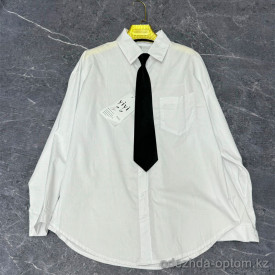 w41-601 Рубашка женская однотонная с галстуком, стандарт (до 48), 1 шт