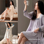 b15-87070 Комплект женский для сна: сорочка и халат, M-2XL, 1 пачка (4 шт)