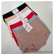 b4-Y0221 Трусики женские однотонные высокие, XL-3XL, 1 пачка (12 шт)