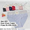 b6-001-5 Lavolle Трусики женские с принтом, XL-3XL, 1 пачка (12 шт)