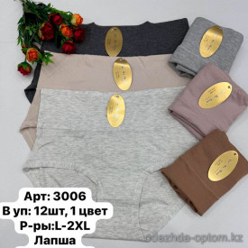 b6-3006-1 Трусики женские на высокой посадке, L-2XL, 1 пачка (12 шт)