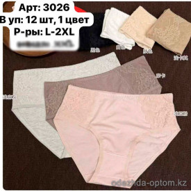 b6-3026-3 Трусики женские на высокой посадке, L-2XL, 1 пачка (12 шт)