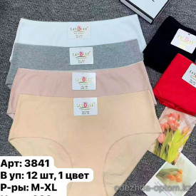 b6-3841 Lavolle Трусики женские однотонные, M-XL, 1 пачка (12 шт)
