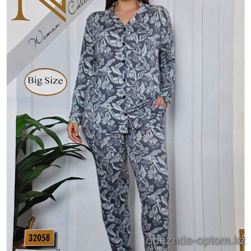 b4-32058 Nicoletta Комплект пижамы для полных дам: рубашка и штаны, 2XL-5XL, 1 пачка (4 шт) b4-32058 Nicoletta Комплект пижамы для полных дам: рубашка и штаны, 2XL-5XL, 1 пачка (4 шт)