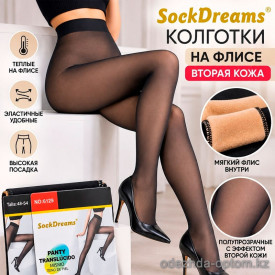 n5-6129 Sock Dreams Колготки женские на флисе с имитацией кожи, 42-48, 1 пачка (6 шт)