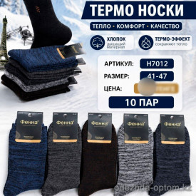 n5-H7012 Фенна Термо-носки мужские, 41-47, 1 пачка (10 пар)