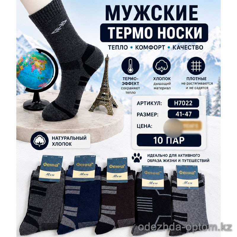 n5-H7022 Фенна Термо-носки мужские, 41-47, 1 пачка (10 пар) n5-H7022 Фенна Термо-носки мужские, 41-47, 1 пачка (10 пар)