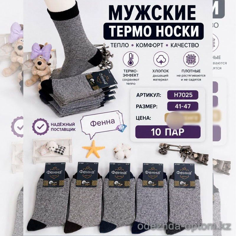 n5-H7025 Фенна Термо-носки мужские, 41-47, 1 пачка (10 пар) n5-H7025 Фенна Термо-носки мужские, 41-47, 1 пачка (10 пар)