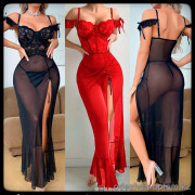 b5-7022-2 Пеньюар женский прозрачный, S-XL, 1 пачка (4 шт)