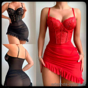 b5-8036-1 Пеньюар женский полу-прозрачный, S-XL, 1 пачка (4 шт)