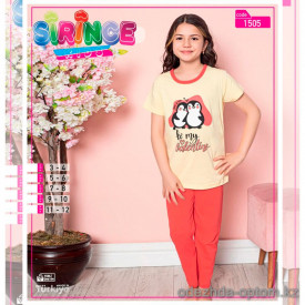 e1-1505-1 Sirince kids Комплект детской домашней одежды на девочку, 3-12 лет, cotton, 1 пачка (5 шт)