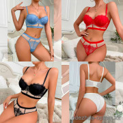 b13-1048-2 Комплект кружевного нижнего белья: бюстгальтер и трусики, чашка B, 1 пачка (3 шт)