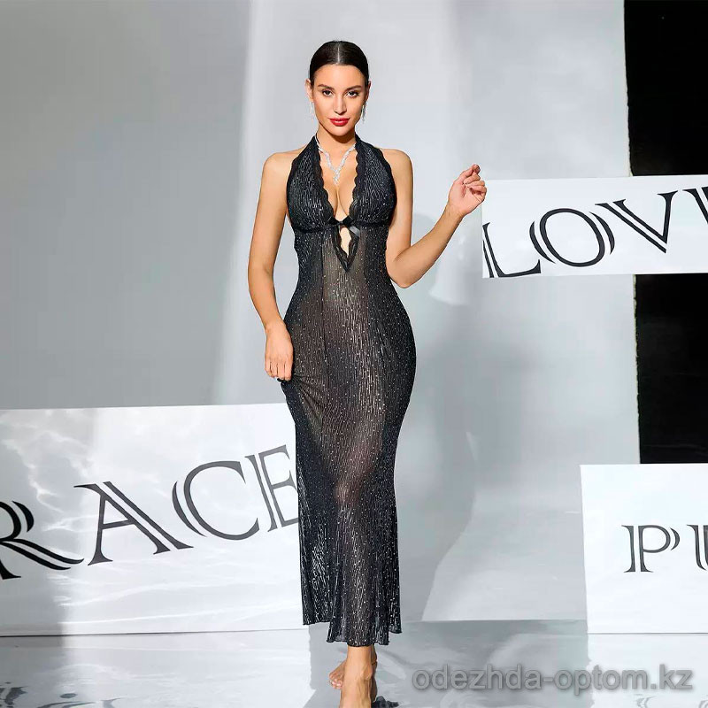 b16-1155 Пеньюар женский длинный с вырезом и открытой спиной, S-L, 1 пачка (3 шт) b16-1155 Пеньюар женский длинный с вырезом и открытой спиной, S-L, 1 пачка (3 шт)