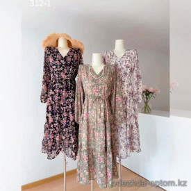 w38-312-1 Платье женское с цветочным принтом, стандарт, 1 шт