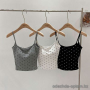 b16-6554 Майка женская с чашечками на бретельках, стандарт, 1 пачка (10 шт)