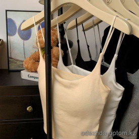 b16-6586 Кроп-топ однотонный на бретельках, стандарт, 1 пачка (10 шт) b16-6586 Кроп-топ однотонный на бретельках, стандарт, 1 пачка (10 шт)