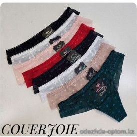 b4-2370 Coeur Joie Трусики женские кружевные стринги, S-L, 1 пачка (6 шт)