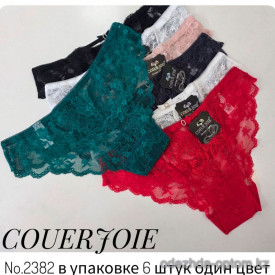 b4-2382 Coeur Joie Трусики женские кружевные слипы, M-XL, 1 пачка (6 шт)
