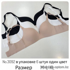 b4-3092-1 Бюстгальтер без косточек на тонком поролоне, M-XL, 1 пачка (6 шт)