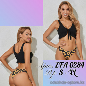 z2-ZTA0284 Купальник женский раздельный: топ и плавки с принтом, S-XL, 1 пачка (4 шт)
