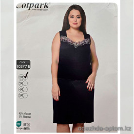 b4-10377 Cotpark Платье женское домашнее, большие размеры, 2XL-5XL, 1 пачка (4 шт)