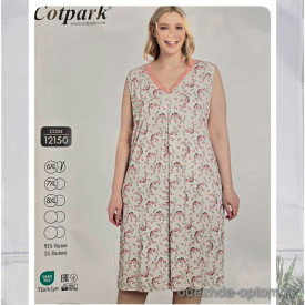 b4-12150 Cotpark Платье женское домашнее, большие размеры, 6XL-8XL, 1 пачка (3 шт)