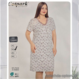 b4-13599 Cotpark Платье женское домашнее, большие размеры, 2XL-5XL, 1 пачка (4 шт)