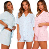 d7-9110 Пижама женская: рубашка и шорты, S-XL, 1 пачка (4 шт)