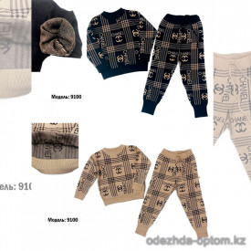 d1-9100 Костюм детский двойка: кофта и штаны, 6-11 лет, вязка, 1 пачка (5 шт)