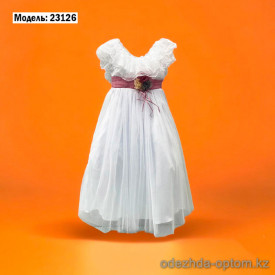 d1-23126 Платье детское с цветами на поясе, 5-9 лет, 1 пачка (5 шт)
