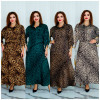 w15-0408 Платье женское с орнаментом леопарда, шелк, большие размеры, 1 шт