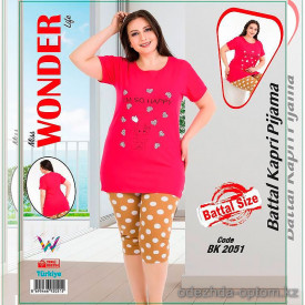 e1-bk2051 Miss WONDER Life Комплект домашней одежды для полных дам, стандарт, cotton, 1 пачка (4 шт)