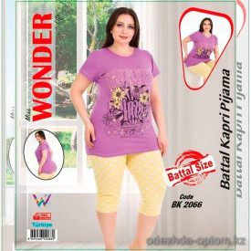 e1-bk2066 Miss WONDER Life Комплект домашней одежды для полных дам, стандарт, cotton, 1 пачка (4 шт)
