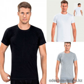 e1-0115 Футболка мужская однотонная, S-2XL, cotton, 1 пачка (5 шт)