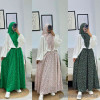 w42-0014-2 Костюм женский тройка: рубашка, юбка и платок, стандарт (42-48), прада и лапша, 1 шт