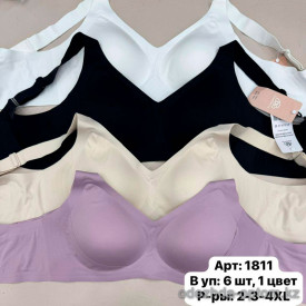 b6-1811-2 Бюстгальтер бесшовный, большие размеры, 2XL-4XL, 1 пачка (6 шт)
