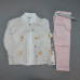 d4-52034 Детский костюм на девочку: кофта, брюки, рубашка, 1-3 года, 1 пачка (3 шт)