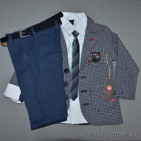 d4-1017 Детский костюм на мальчика с рубашкой и галстуком, 5-8 лет, 1 пачка (4 шт)