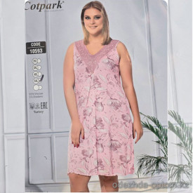 b4-10593 Cotpark Платье женское домашнее, большие размеры, 2XL-5XL, 1 пачка (4 шт)