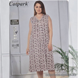 b4-12117 Cotpark Платье женское домашнее, большие размеры, 6XL-8XL, 1 пачка (3 шт)