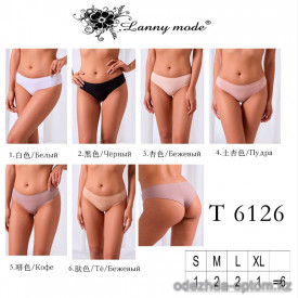 b4-T6126 Lanny Mode Трусики женские однотонные, S-XL, 1 пачка (6 шт)