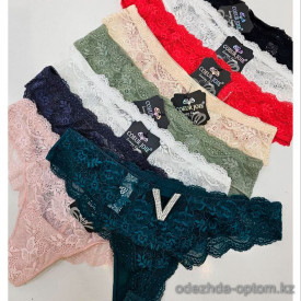 b4-2169 Coeur Joie Трусики женские кружевные стринги, S-L, 1 пачка (6 шт)