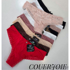 b4-2392 Coeur Joie Трусики женские кружевные стринги, S-XL, 1 пачка (6 шт)