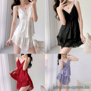 b16-8320 Комплект женской шелковой пижамы: майка и шорты, M-XL, 1 пачка (3 шт)