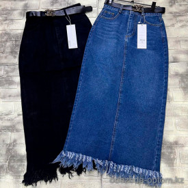 j3-8015-1 Юбка женская джинсовая с разрезом, S-XL, 1 пачка (4 шт)